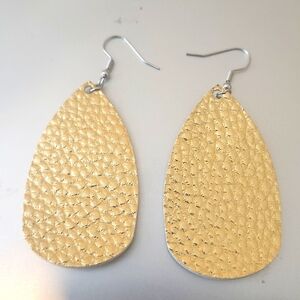 Gold leather earrings